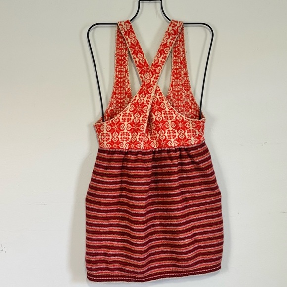 FREE PEOPLE Women’s Red Orange Knit Empire Waist Sweater Dress Wool Blend Size M - Picture 2 of 8